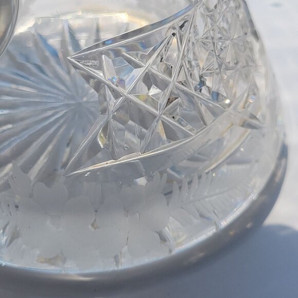 Cut Glass Crystal Cruet Decanter With Stopper - Picture 11 of 14